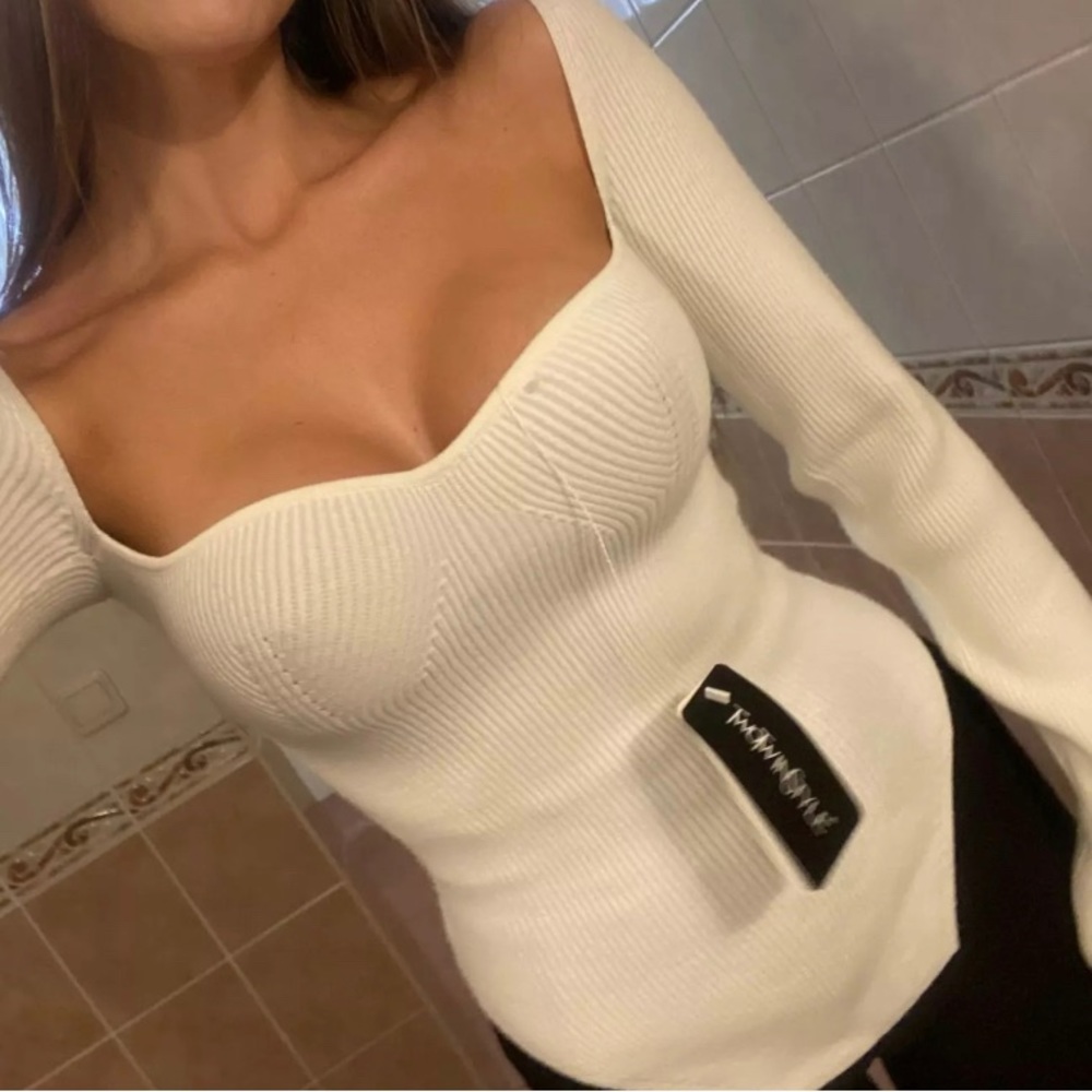 White sweater top
